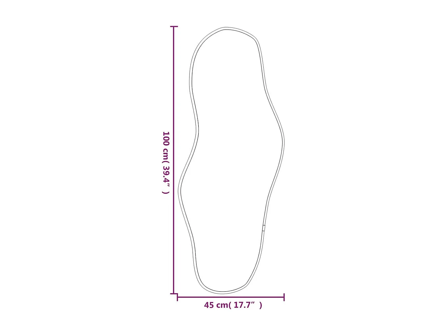 Miroir mural Argenté 100x45 cm