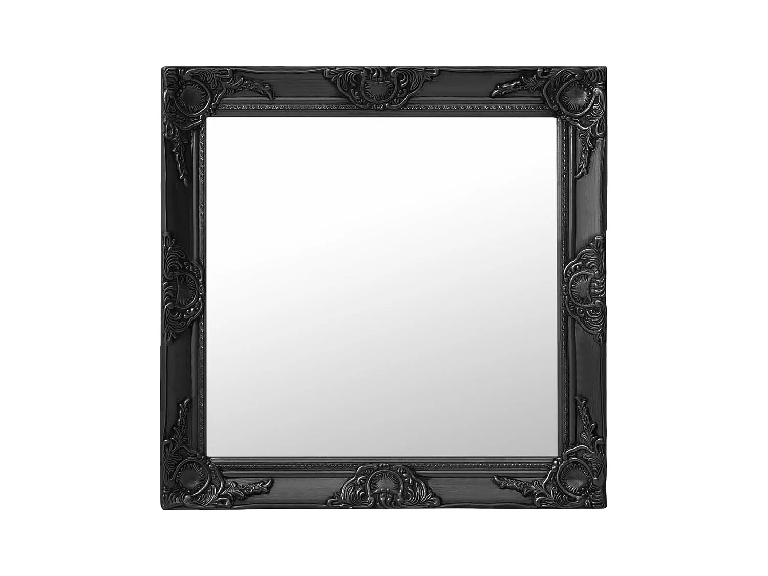 Miroir mural style baroque 60x60 cm noir