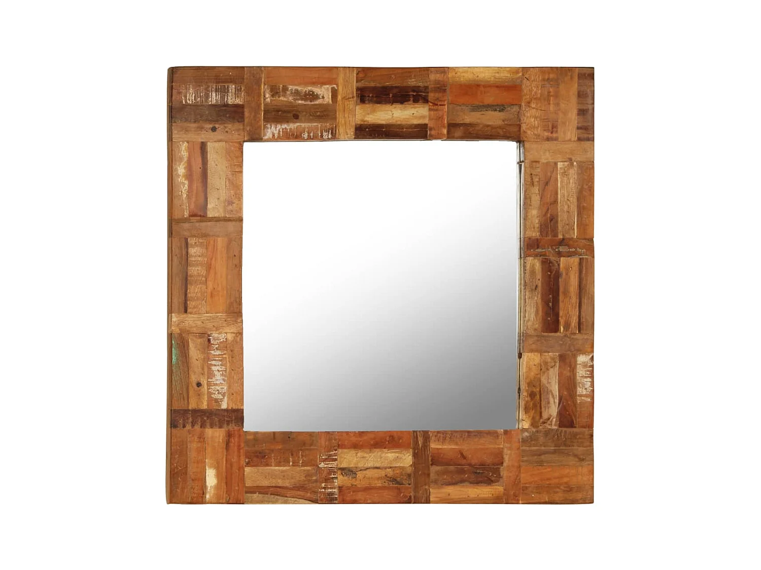 Wandspiegel 60x60 cm massief gerecycled hout