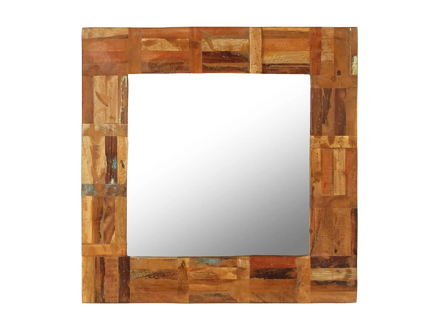 Miroir mural Bois de récupération massif 60 x 60 cm