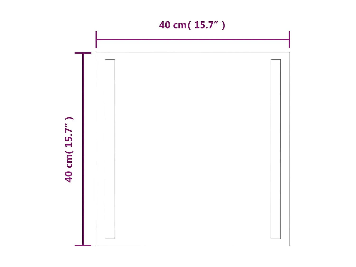 Specchio da Bagno con Luci LED 40x40 cm