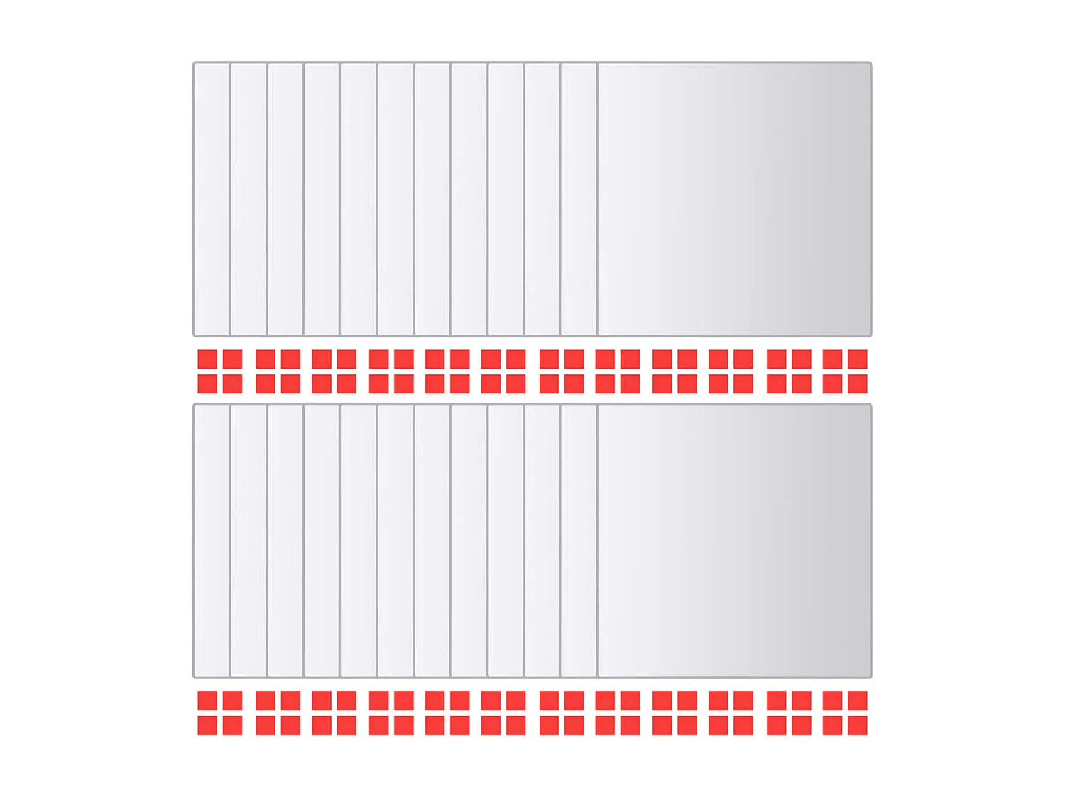 Ladrilhos espelhados quadrados em vidro 24 pcs