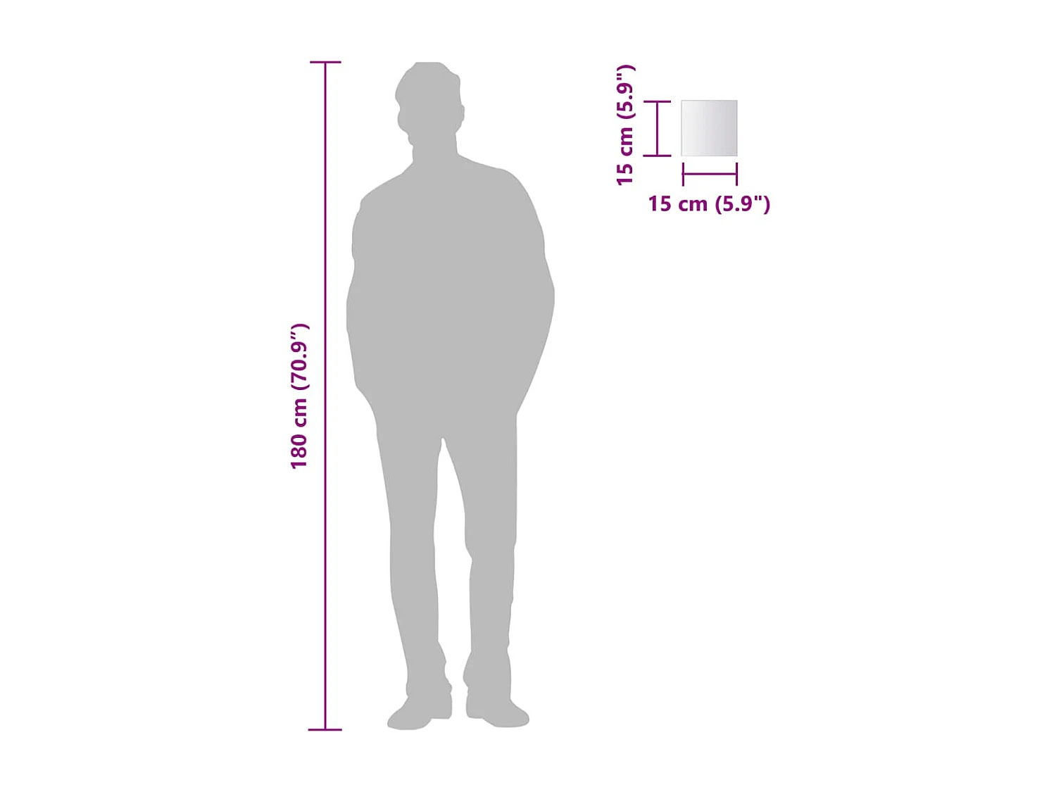 Ladrilhos espelhados quadrados em vidro 24 pcs