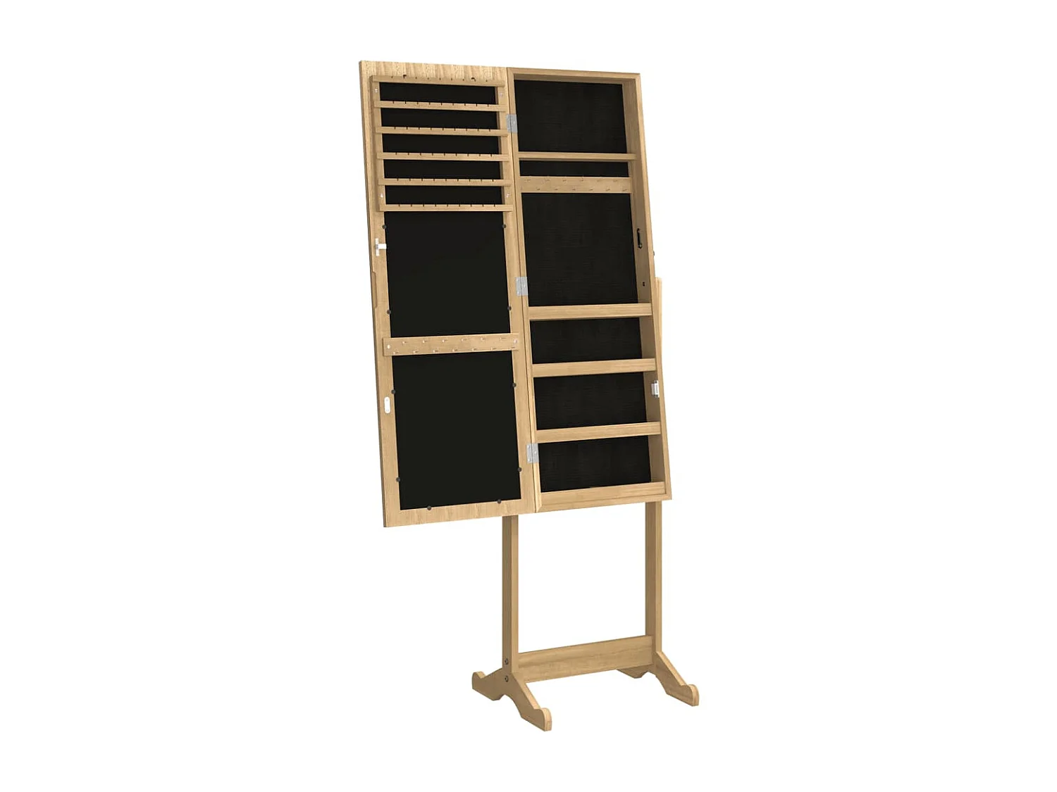 Armoire à bijoux avec miroir sur pied 42x38x152 cm