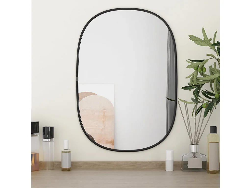 Specchio da Parete Nero 50x35 cm