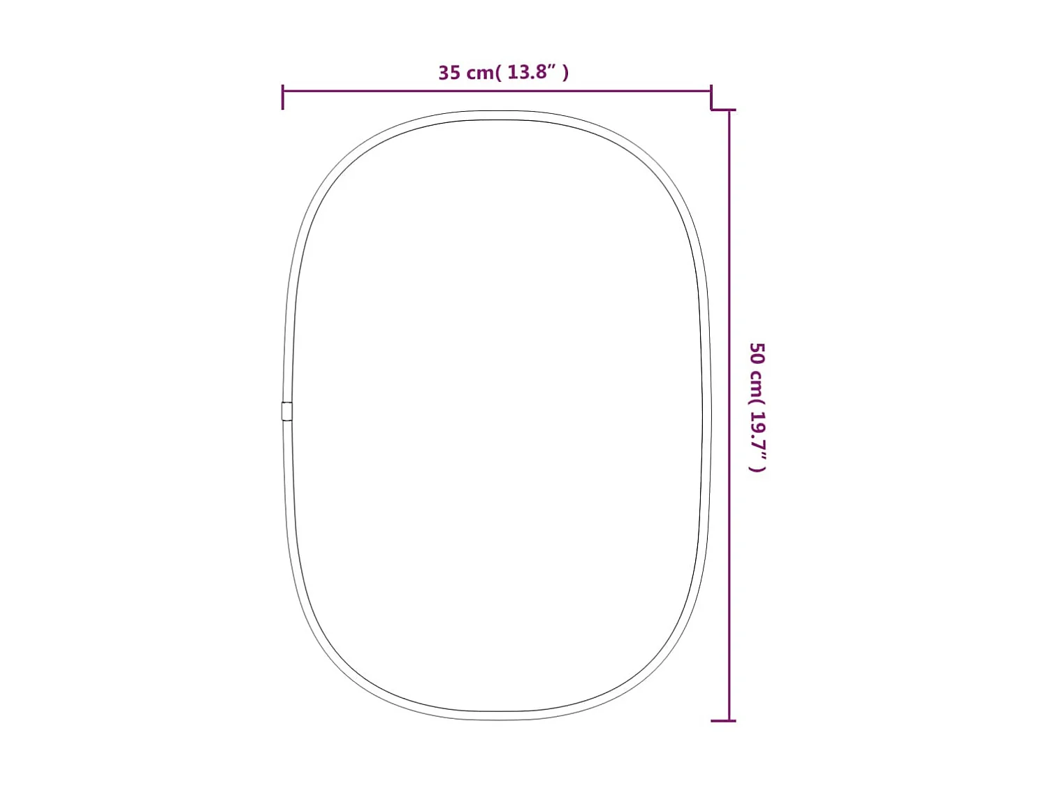 Specchio da Parete Nero 50x35 cm