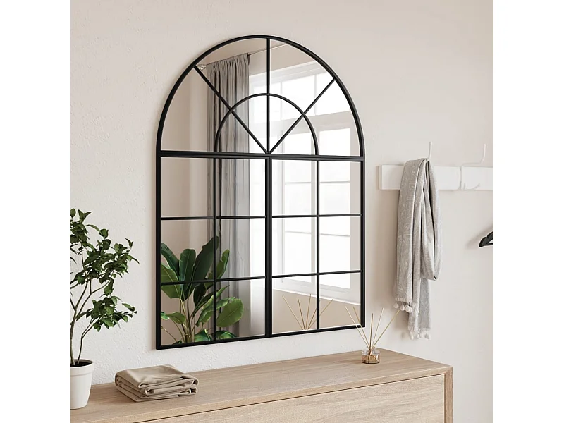 Miroir mural noir 80x100 cm arche fer