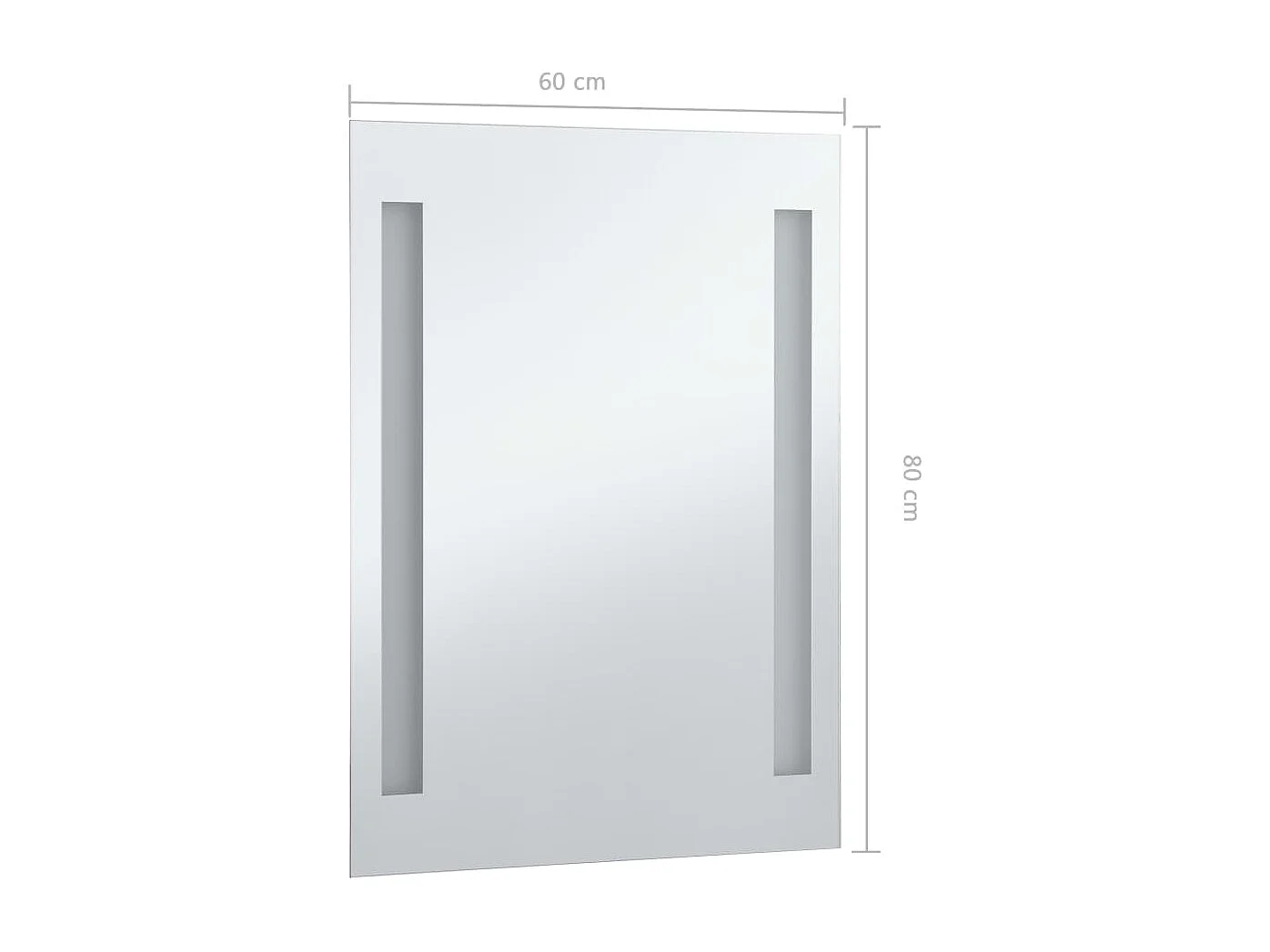 Espejo de pared de baño con LED 60x80 cm