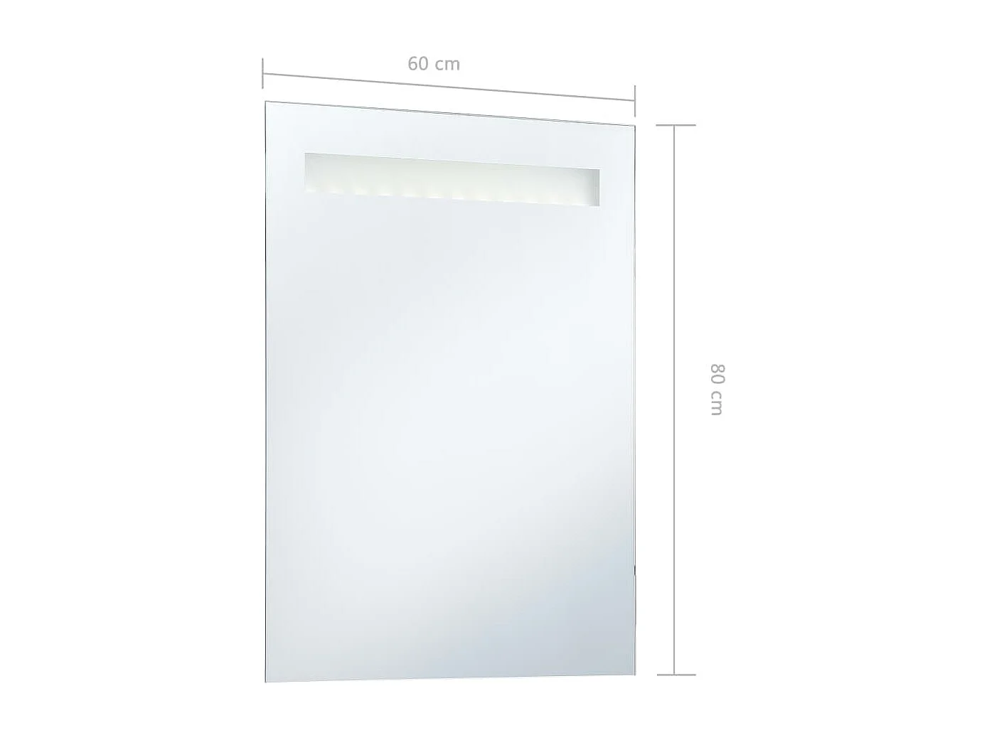 Espelho de parede LED para casa de banho 60x80 cm