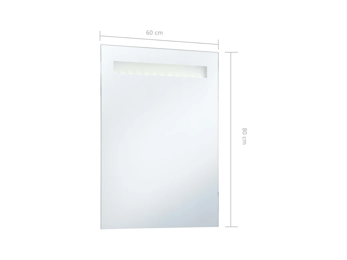 Miroir mural à LED pour salle de bains 60x80 cm