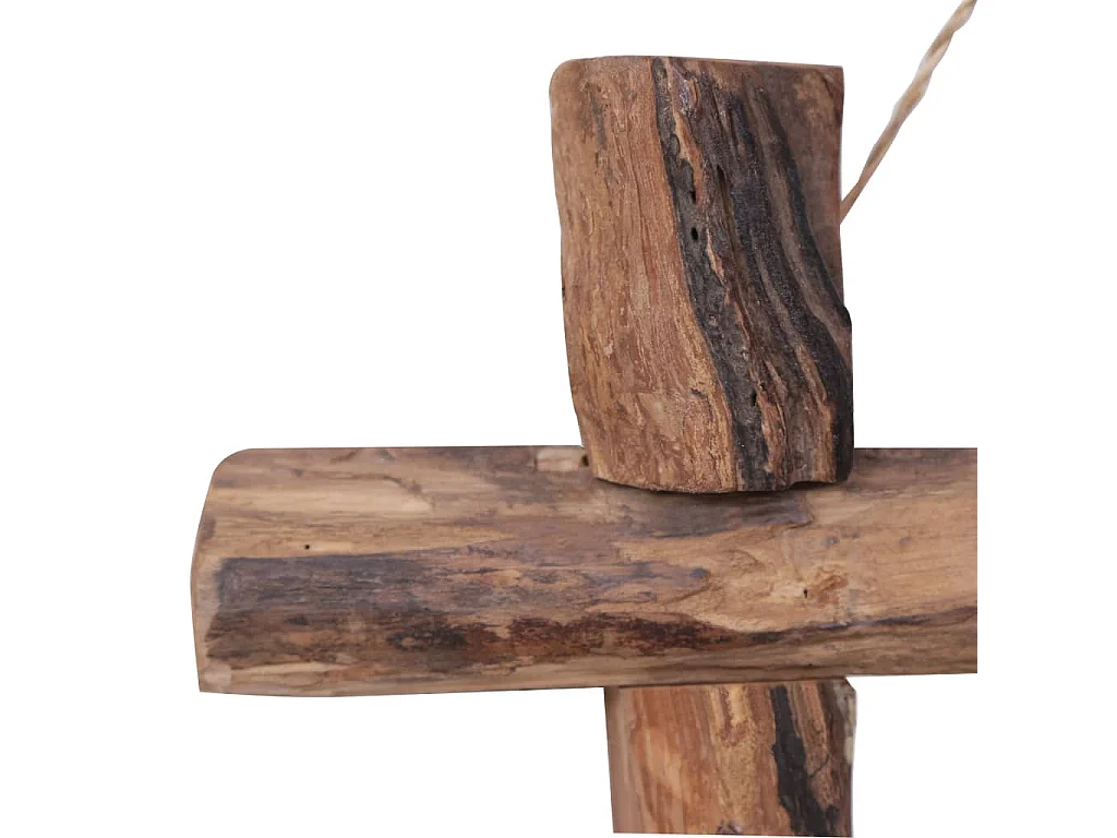 Espelho de troncos 50x50 cm madeira de teca reciclada natural