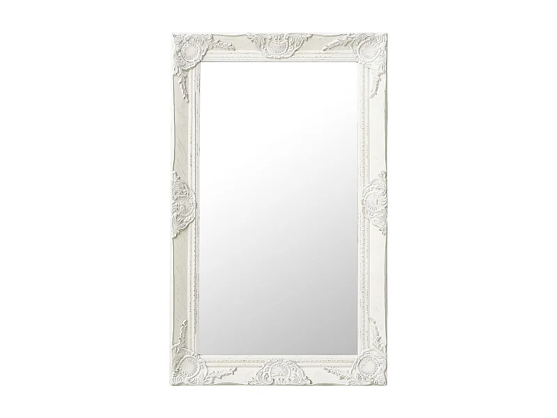 Miroir mural style baroque 50x80 cm Blanc