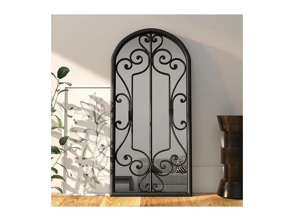 Miroir Noir 100x45 cm Fer pour utilisation à l'intérieur