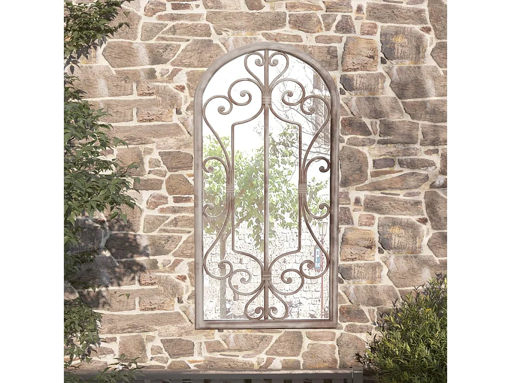 Specchio da Giardino Sabbia 70x30 cm in Ferro per Uso Esterno