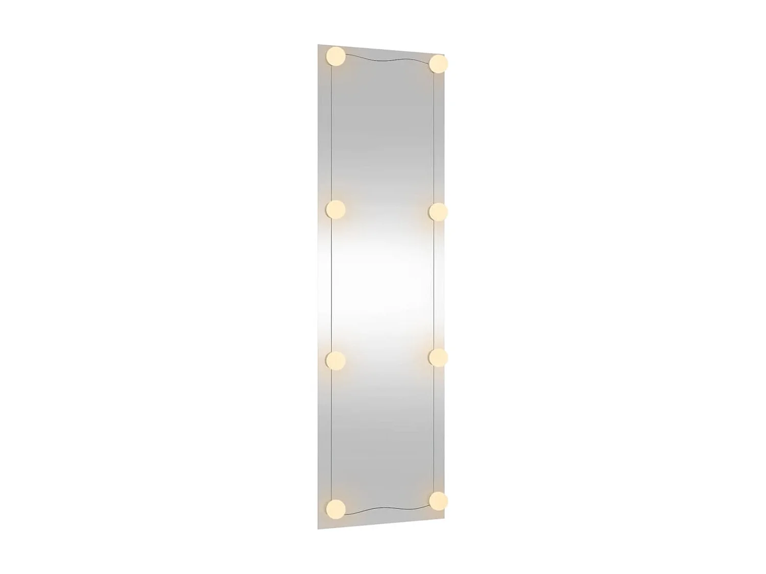 Wandspiegel mit LED-Leuchten 30x100 cm Glas Rechteckig