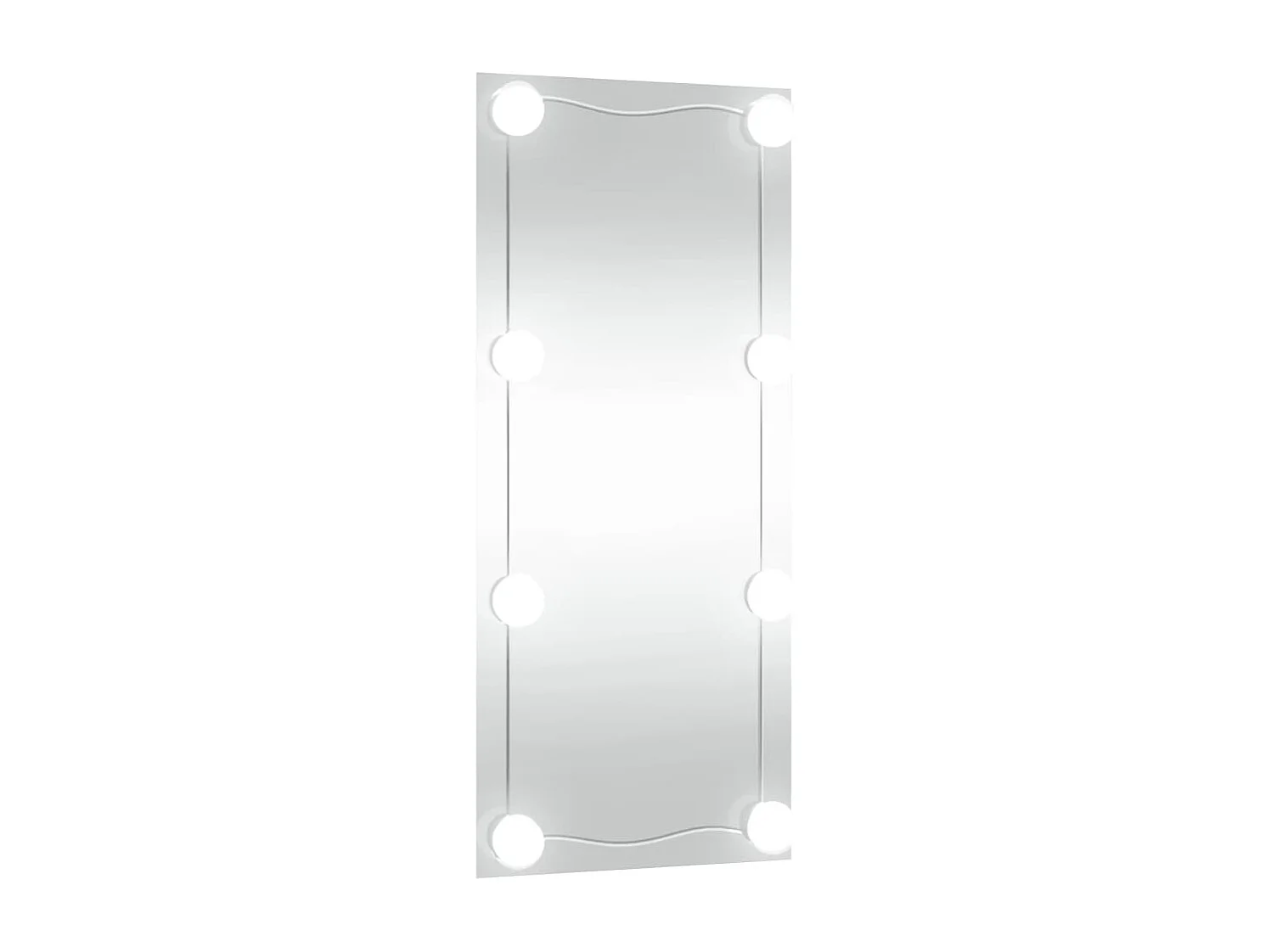 Wandspiegel mit LED-Leuchten 50x100 cm Glas Rechteckig