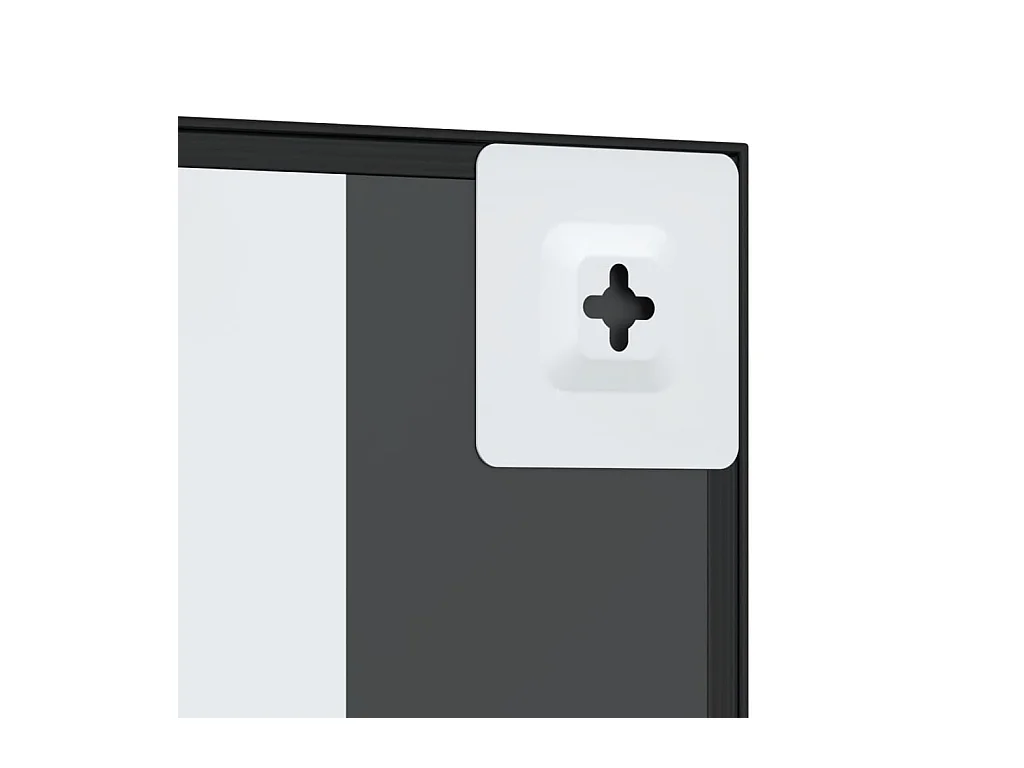 Miroir mural noir 30x30 cm carré fer