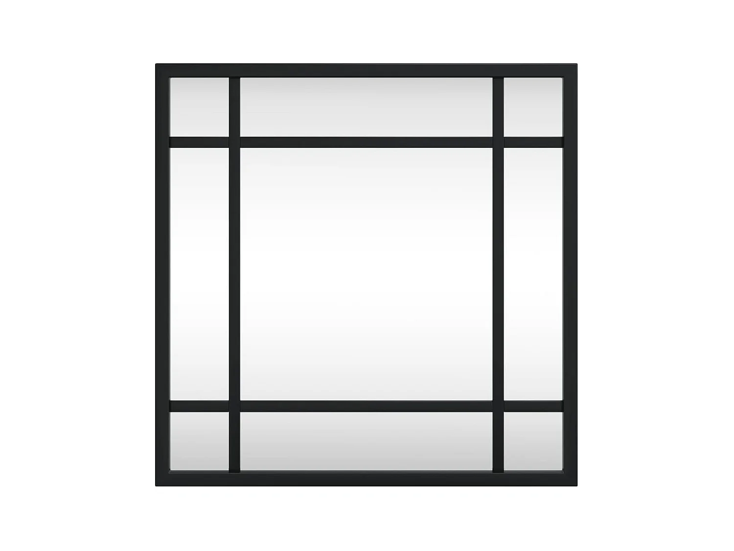 Miroir mural noir 30x30 cm carré fer