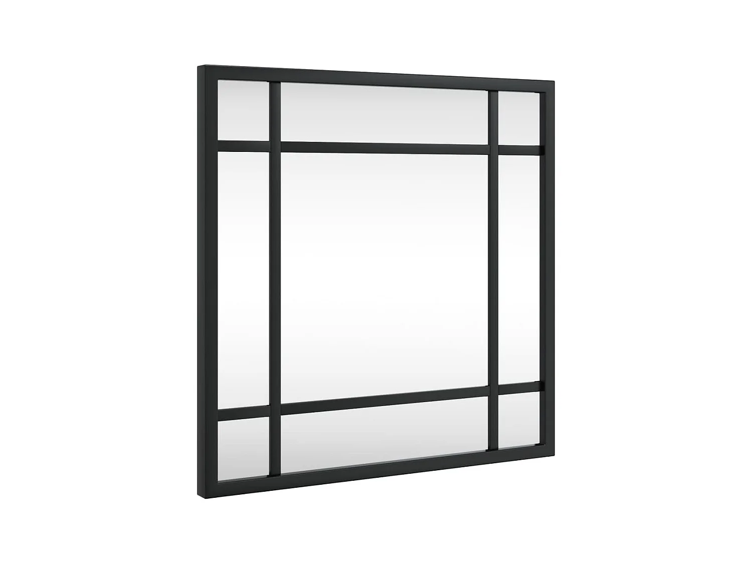 Miroir mural noir 30x30 cm carré fer