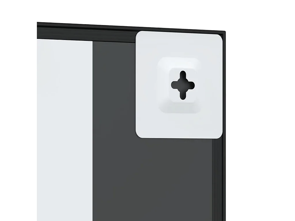 Miroir mural noir 30x30 cm carré fer