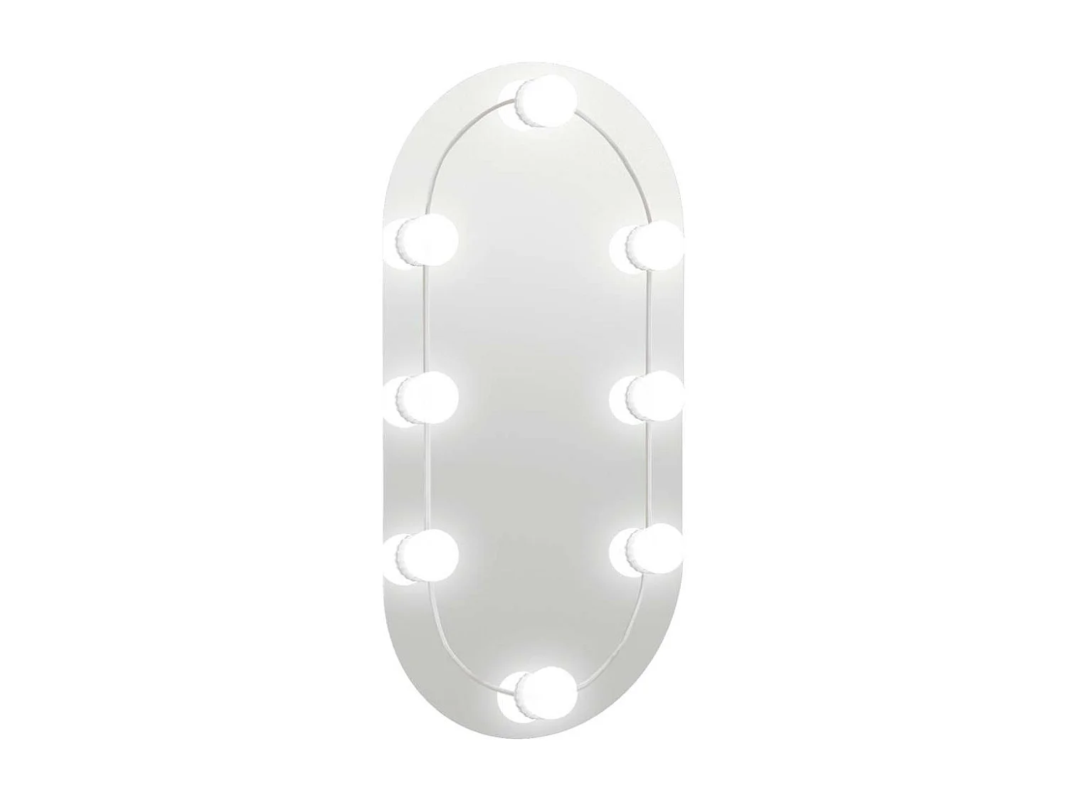 Spiegel mit LED-Leuchten 60x30 cm Glas Oval