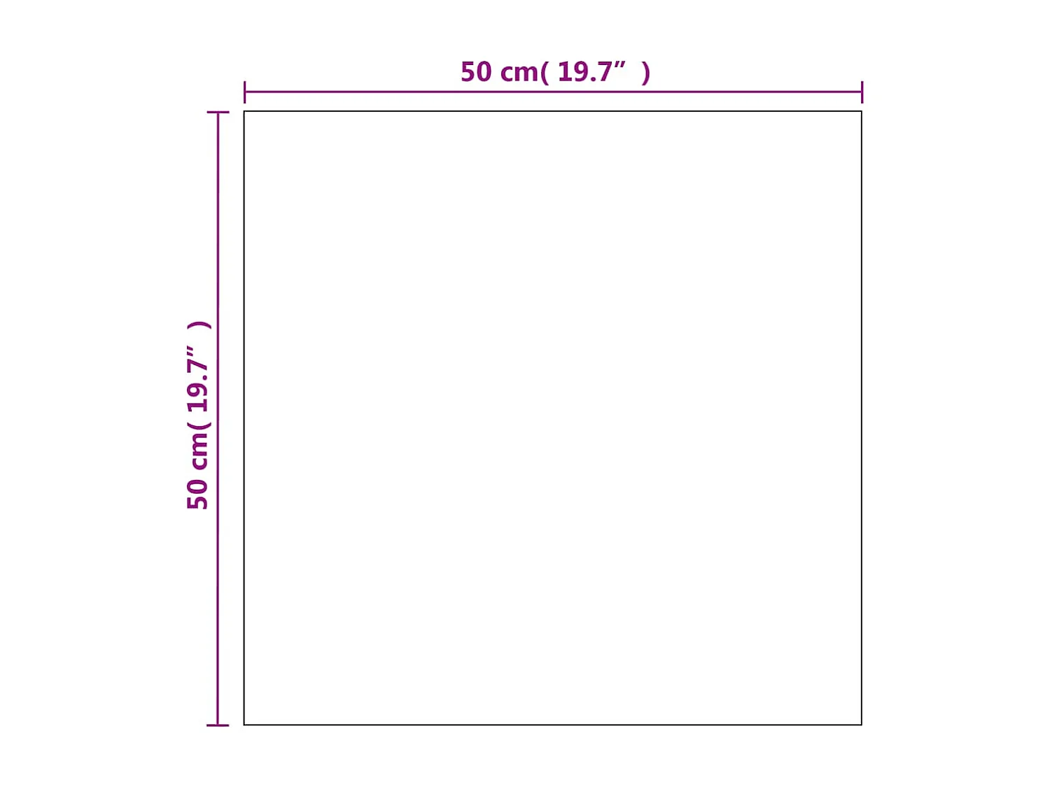 Miroir mural carré 50 x 50 cm Verre