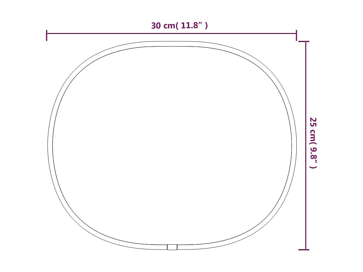 Miroir mural Noir 30x25 cm