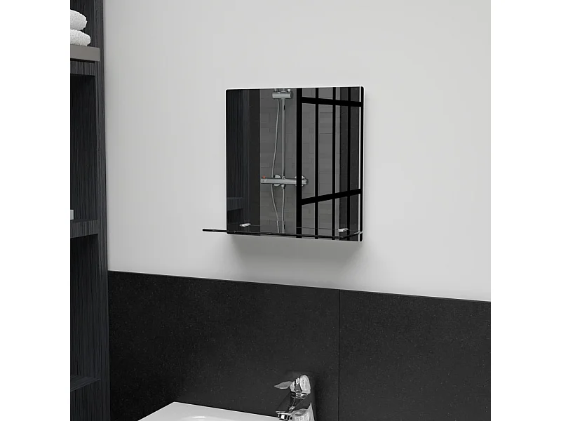 Espelho de parede c/ prateleira vidro temperado 30x30 cm