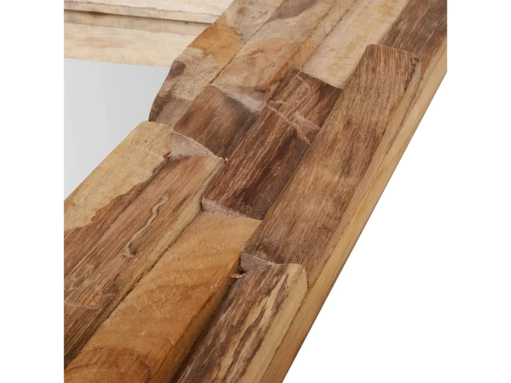 Specchio Decorativo in Legno di Teak 90x60 cm Rettangolare