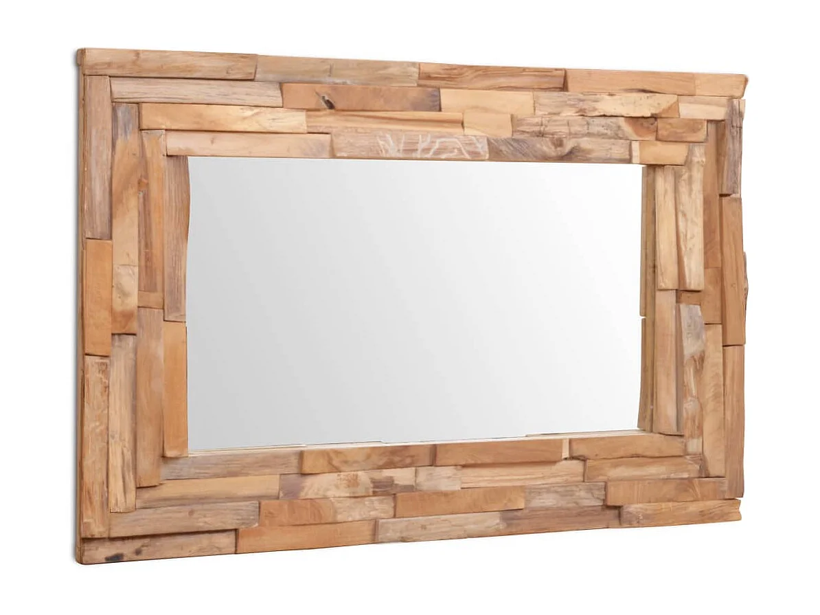Espelho decorativo em teca 90x60 cm retangular
