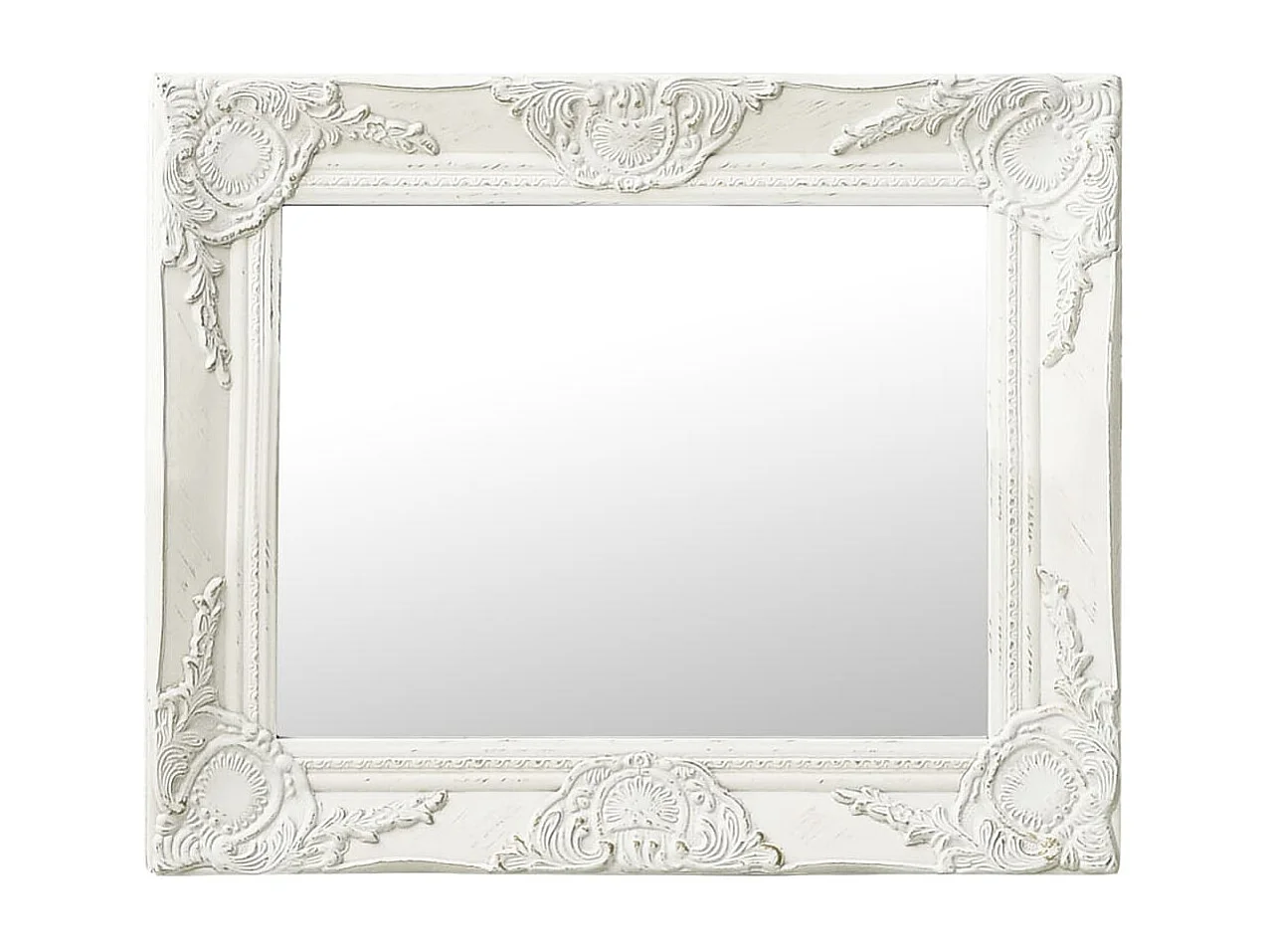Miroir mural style baroque 50x40 cm Blanc