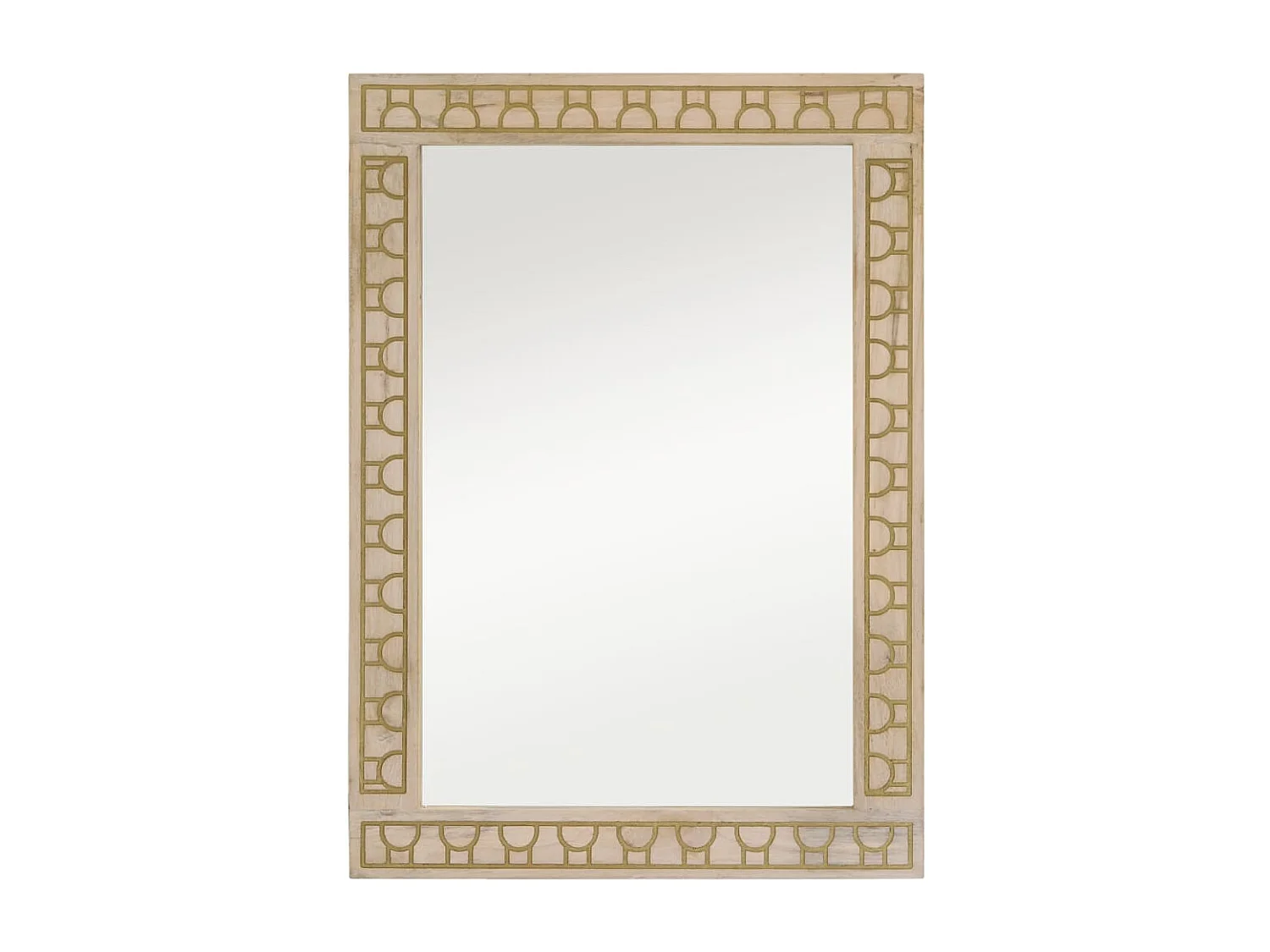 Miroir de bain 50x70x2,5 cm bois de manguier massif et verre