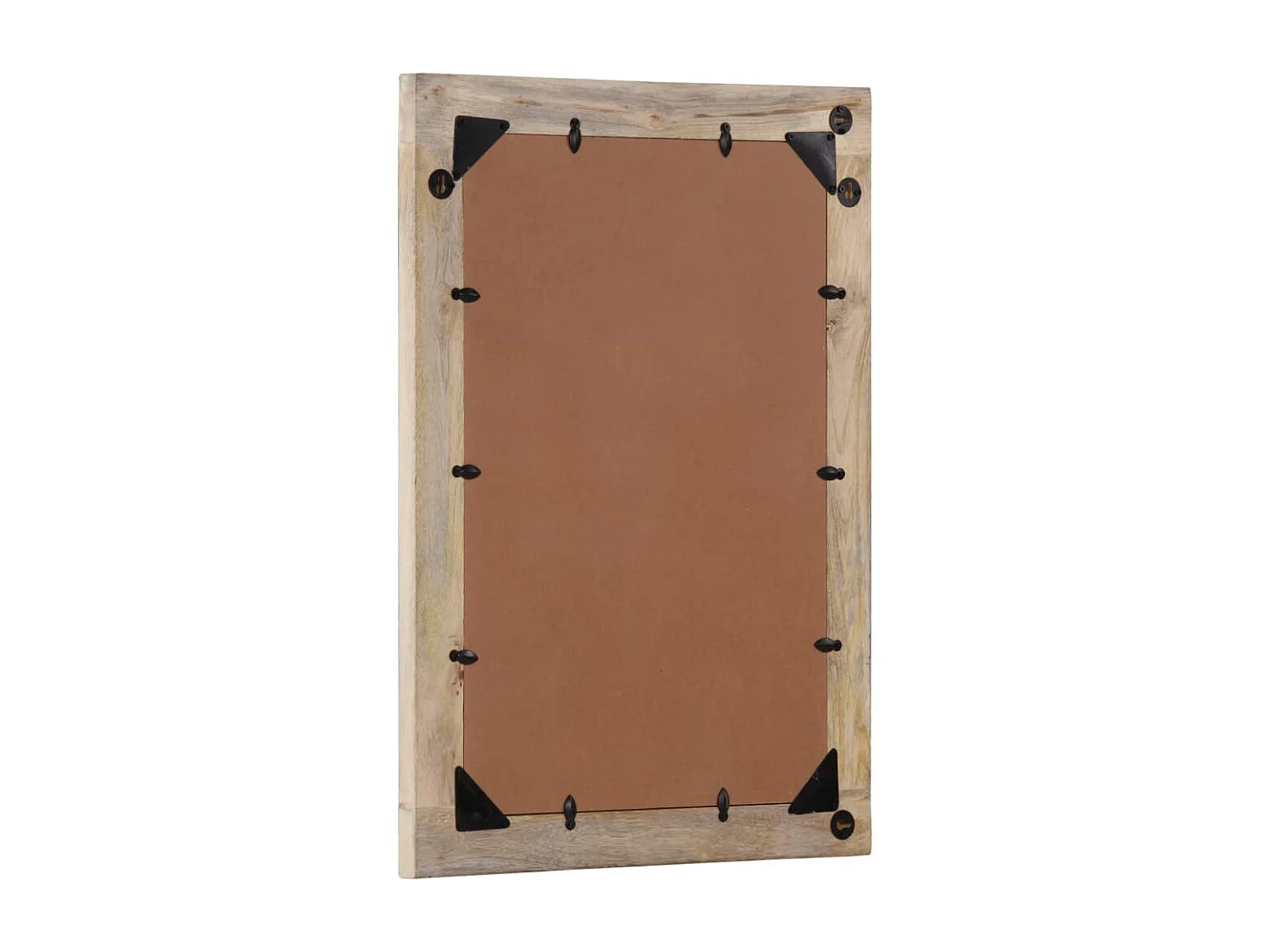 Miroir de bain 50x70x2,5 cm bois de manguier massif et verre