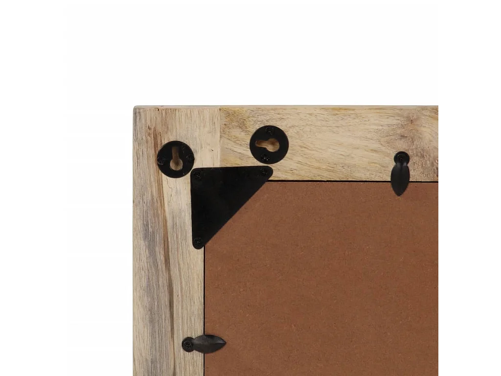 Miroir de bain 50x70x2,5 cm bois de manguier massif et verre