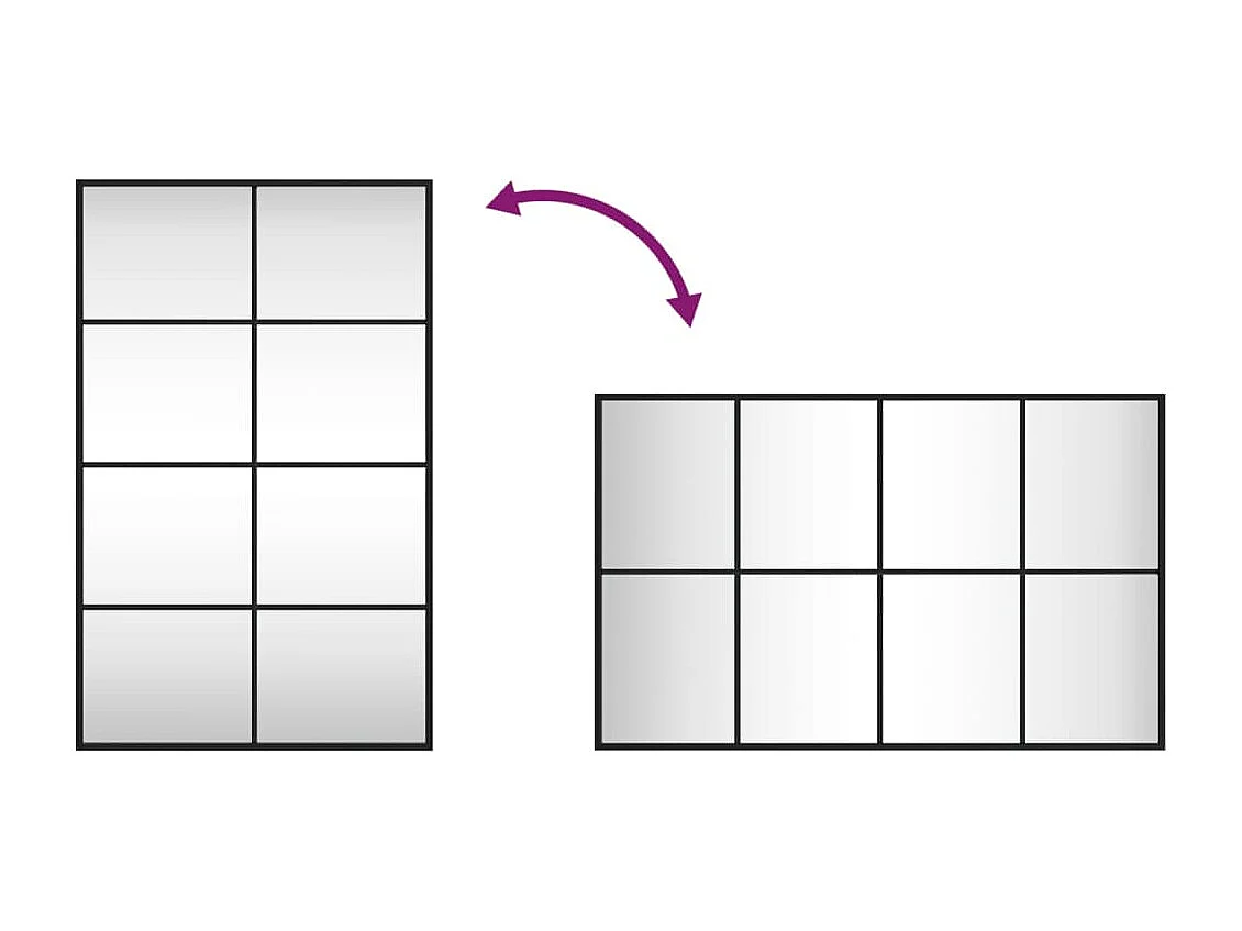 Espelho de parede retangular 50x80 cm ferro preto