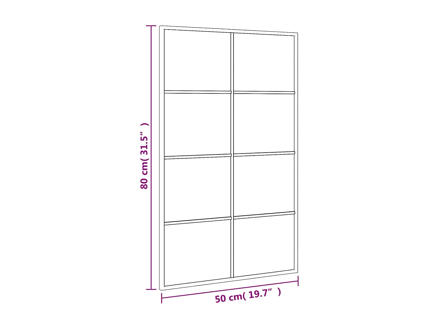 Espelho de parede retangular 50x80 cm ferro preto
