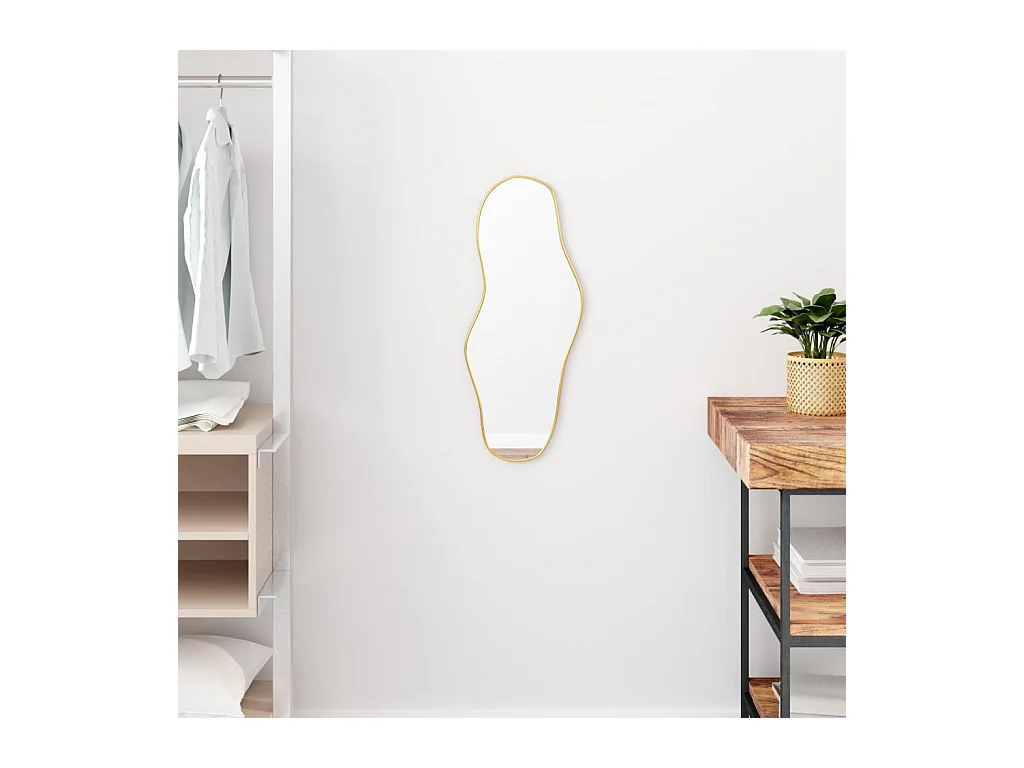 Espejo de pared dorado 60x25 cm