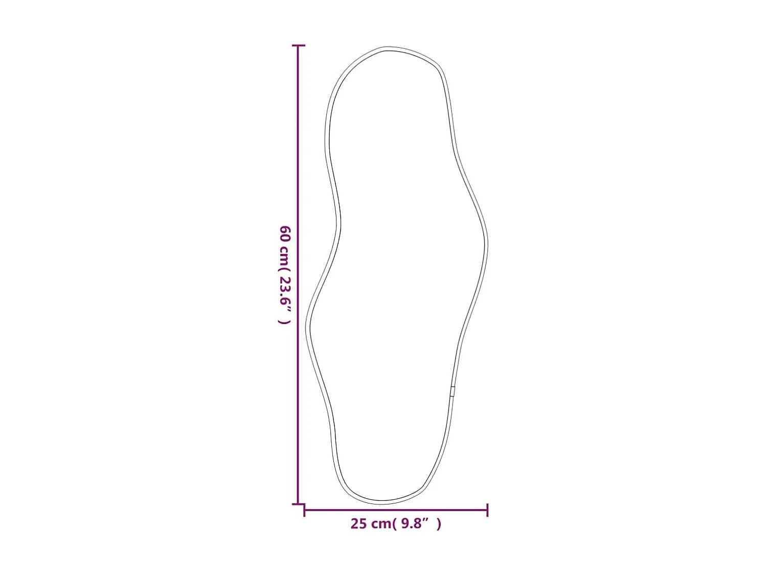 Espejo de pared dorado 60x25 cm