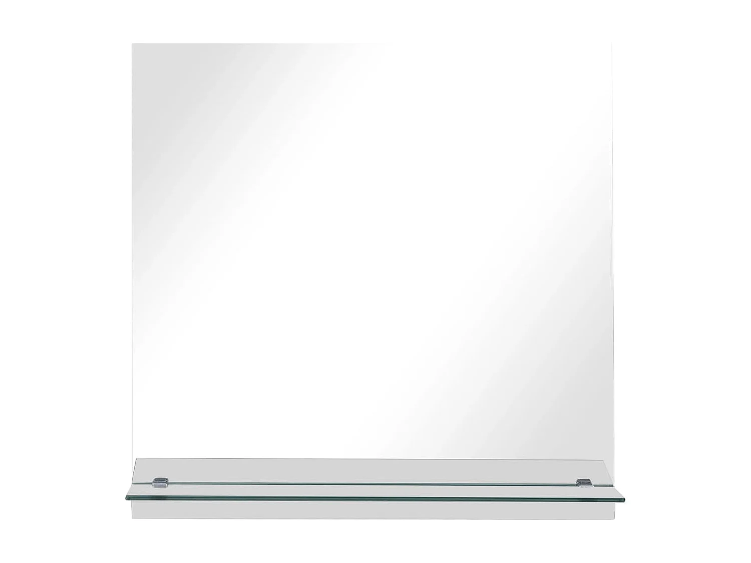 Specchio da Parete con Mensola 40x40 cm in Vetro Temperato