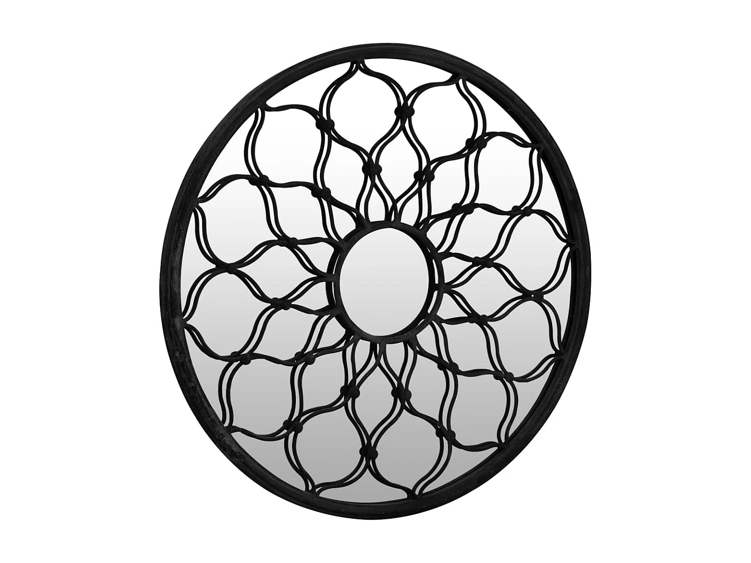 Miroir de jardin Noir 40x3 cm Fer Rond utilisation extérieure