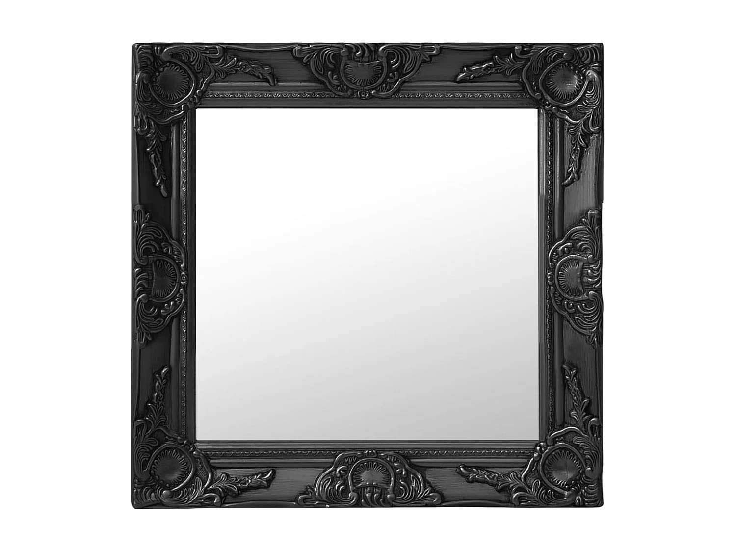 Espelho de parede estilo barroco 50x50 cm preto