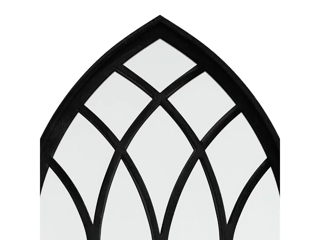 Specchio da Giardino Nero 100x45 cm in Ferro per Uso Esterno