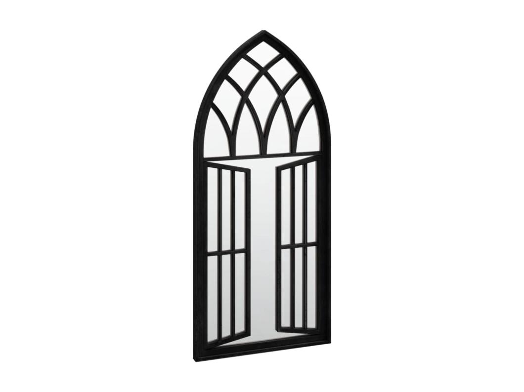 Miroir de jardin Noir 100x45 cm Fer pour utilisation extérieure