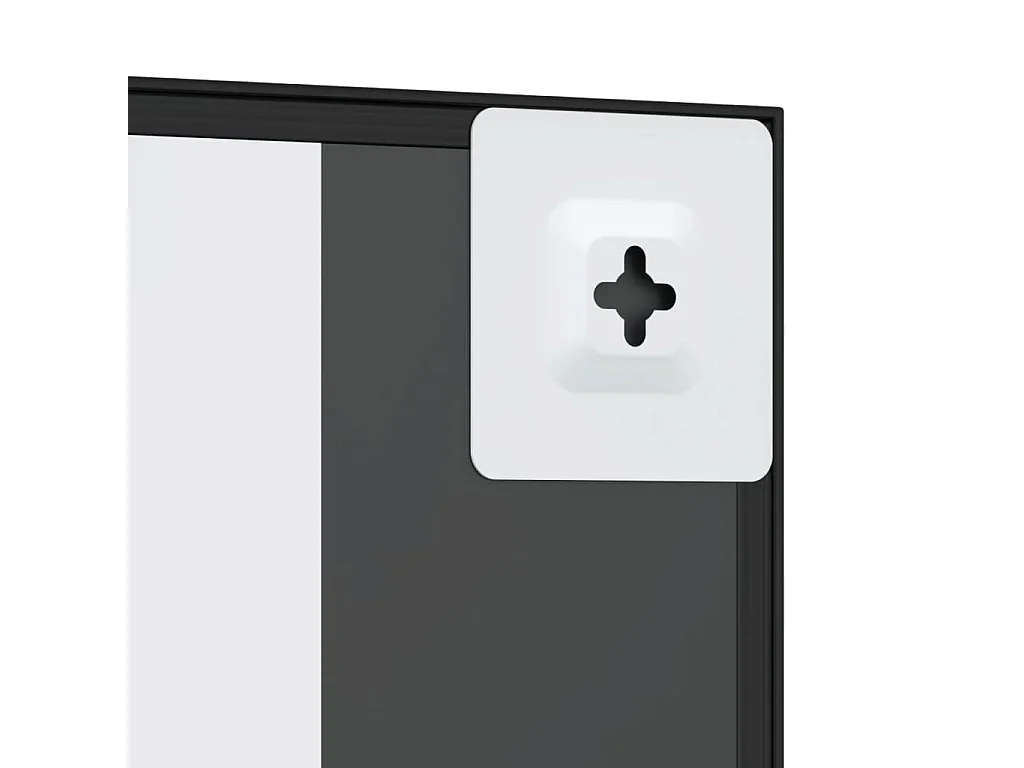 Miroir mural noir 40x40 cm carré fer