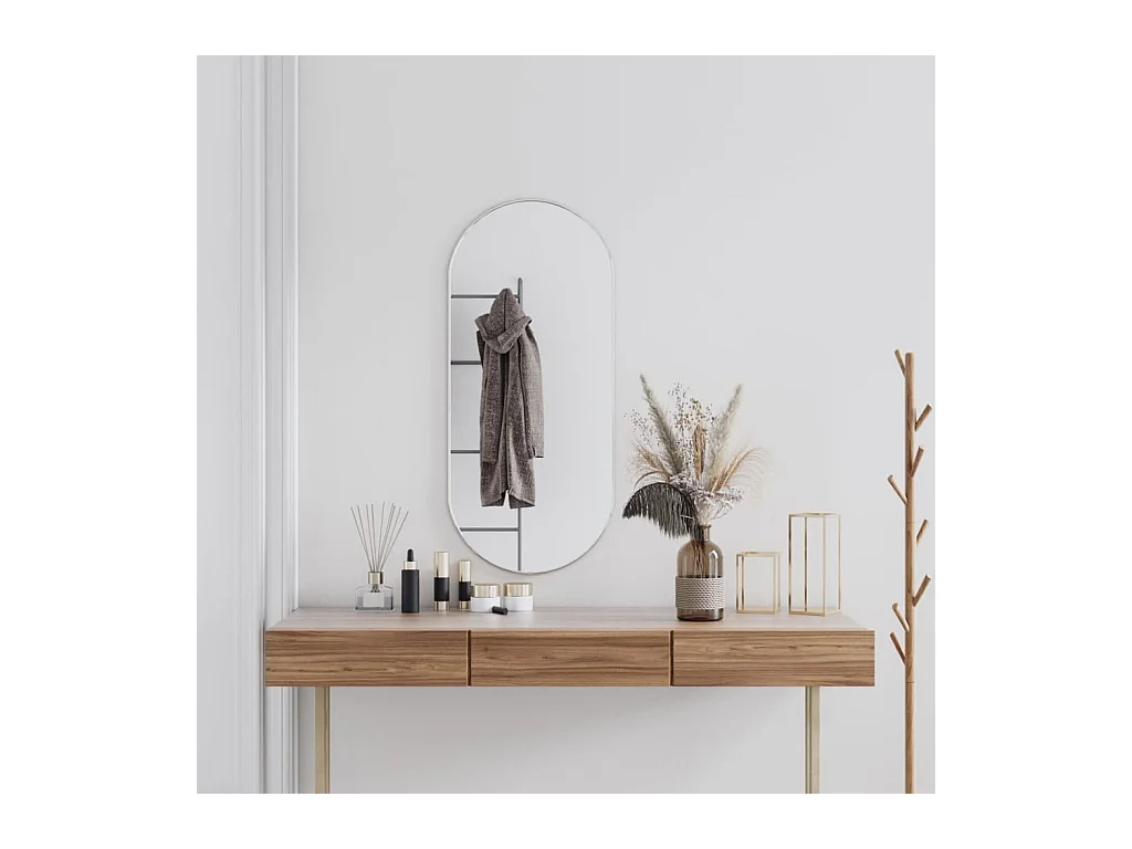 Miroir mural Argenté 100x45 cm Ovale