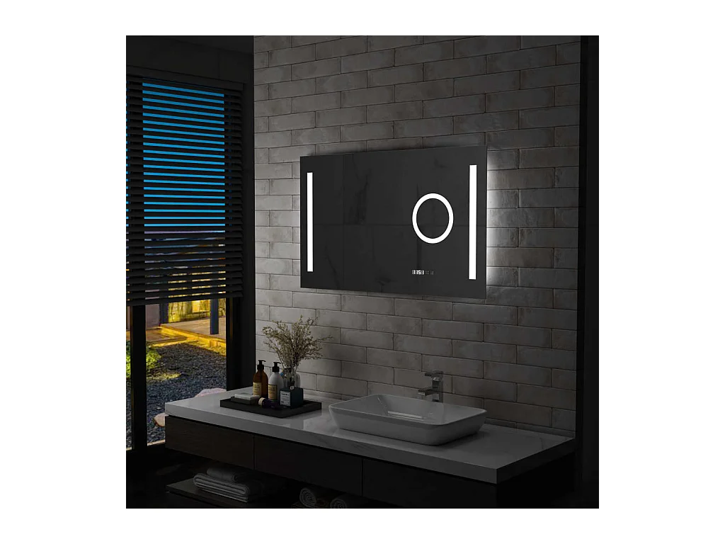 Miroir mural à LED de salle de bain et capteur tactile 100x60cm