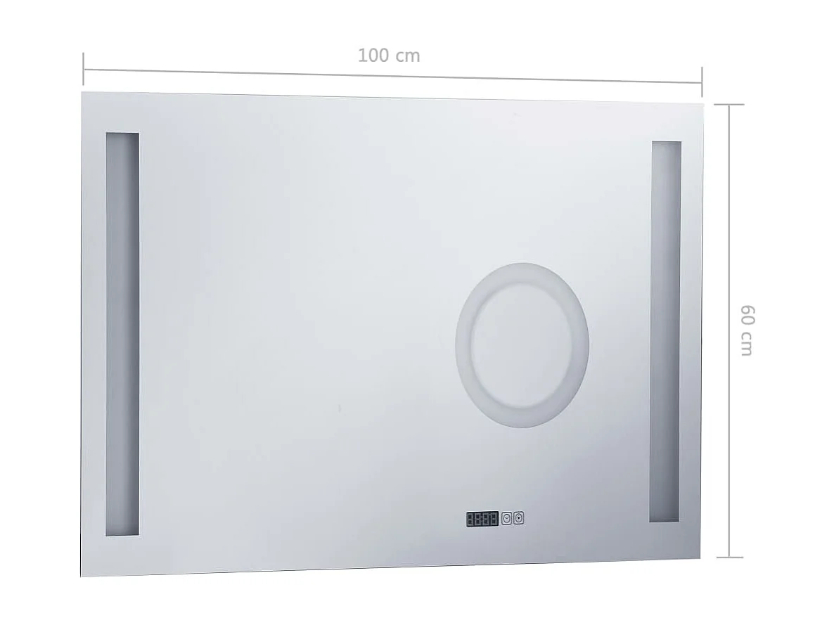 Miroir mural à LED de salle de bain et capteur tactile 100x60cm