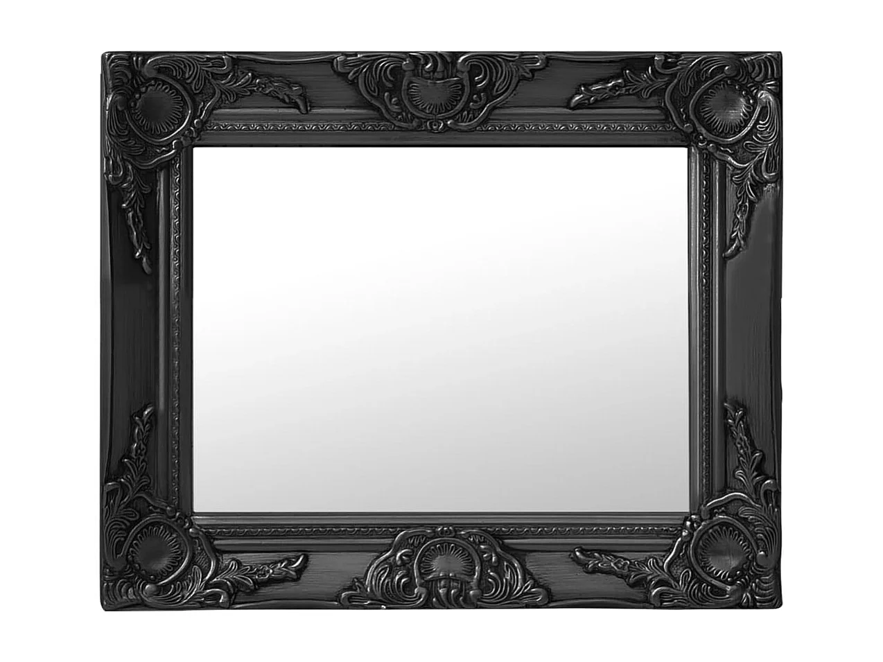 Espejo de pared estilo barroco negro 50x40 cm