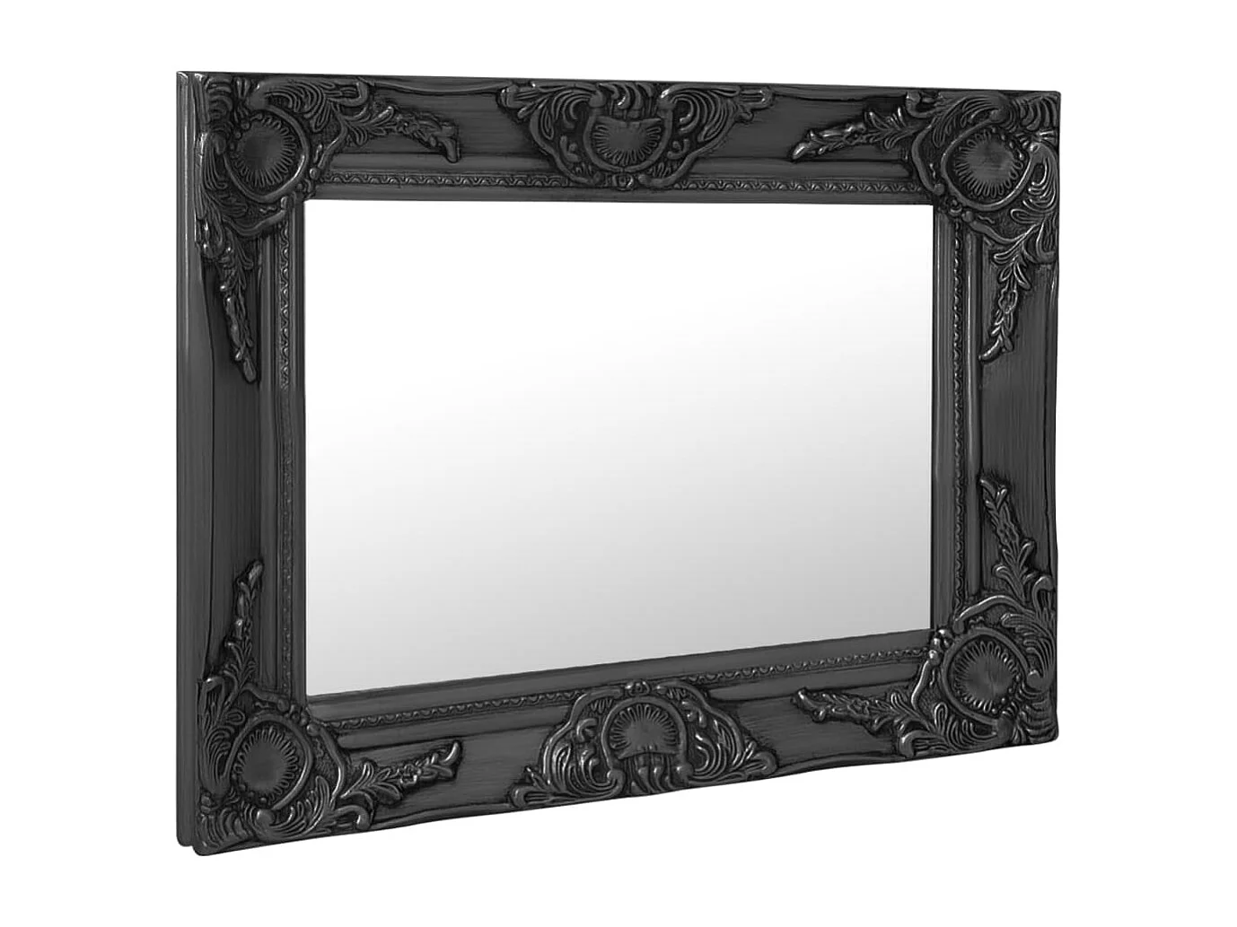Espejo de pared estilo barroco negro 50x40 cm
