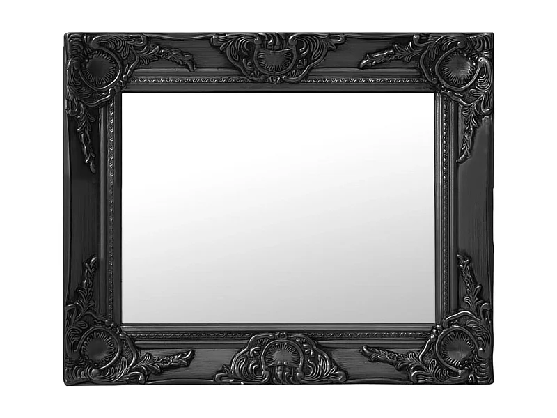Miroir mural style baroque 50x40 cm noir